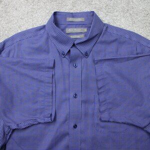 Daniel Cremieux Shirt Mens Large Blue/Yellow Signature Collection Non-Iron L/S